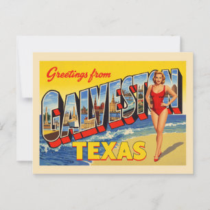 Grüße aus Galveston Texas Vintage Postkarte