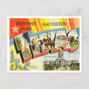 Grüße aus Galveston, Texas Vintage Reise Postkarte