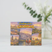 Grüße aus Georgia Postkarte (Stehend Vorderseite)