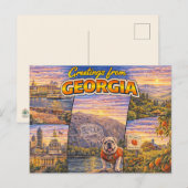 Grüße aus Georgia Postkarte (Vorne/Hinten)