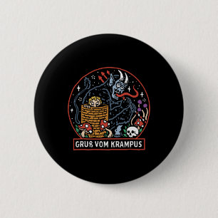 Grüße aus Gruss Vom Krampus Weihnachtsfest Button