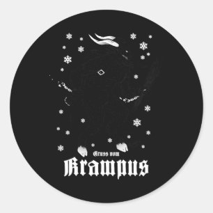 Grüße aus Gruss Vom Krampus Weihnachtsfest Runder Aufkleber