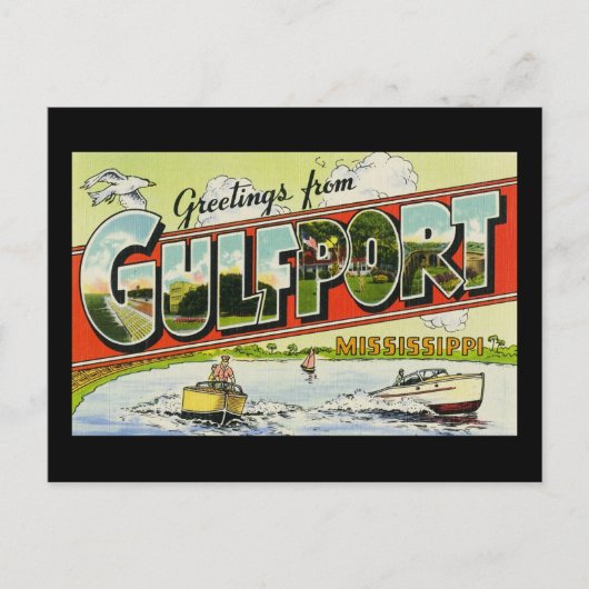 Grüße aus Gulfport Mississippi Postkarte (Vorderseite)