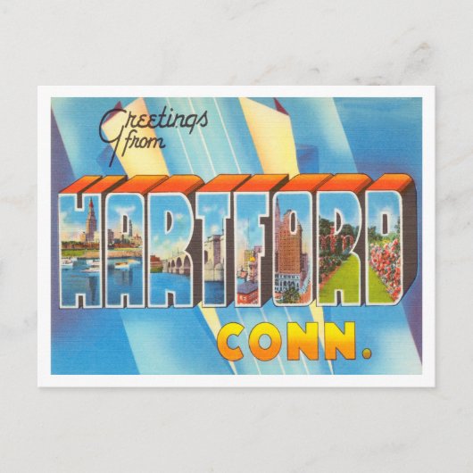 Grüße aus Hartford, Connecticut Travel Postkarte (Vorderseite)