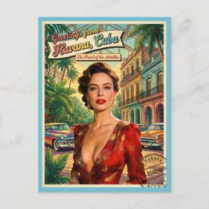 Grüße aus Havanna Kuba Vintage-Postkarte Postkarte