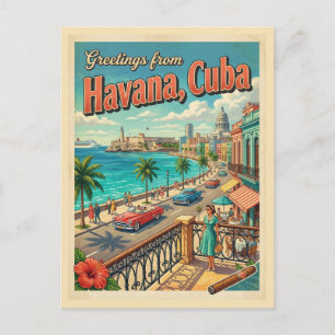 Grüße aus Havanna Kuba Vintage-Postkarte Postkarte