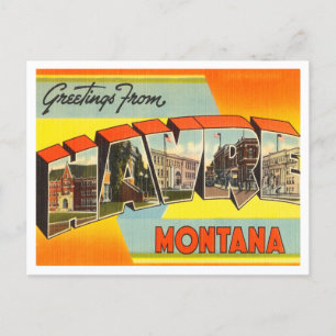 Grüße aus Havre, Montana Vintage Travel Postkarte