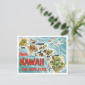 Grüße aus Hawaii, der 50. Staat Travel Postkarte (Stehend Vorderseite)