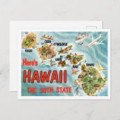 Grüße aus Hawaii, der 50. Staat Travel Postkarte (Vorne/Hinten)