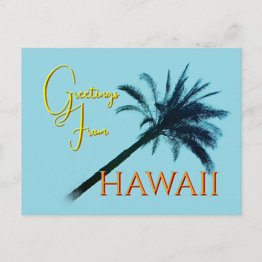 Grüße aus Hawaii - Palmen Feiertagspostkarte (Vorderseite)