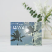 Grüße aus Hawaii - Palmen Postkarte (Stehend Vorderseite)