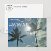 Grüße aus Hawaii - Palmen Postkarte (Vorne/Hinten)