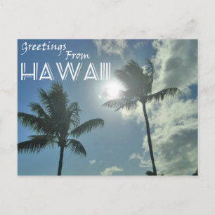 Grüße aus Hawaii - Palmen Postkarte