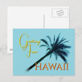 Grüße aus Hawaii - Palmen Postkarte (Vorne/Hinten)