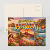 Grüße aus Hawaii Postkarte (Vorne/Hinten)
