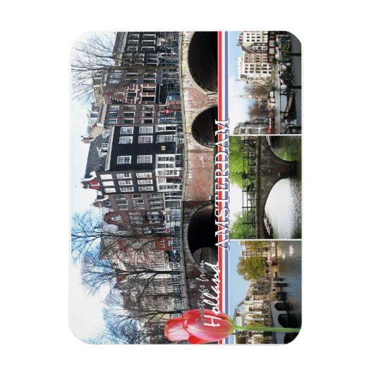 Grüße aus Holland - Amsterdam Flexible Magnet (Vertikal)