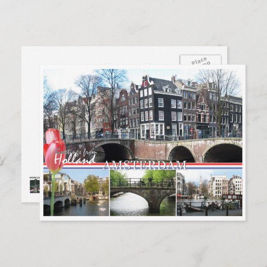 Grüße aus Holland - Amsterdam Postcard Postkarte (Vorne/Hinten)