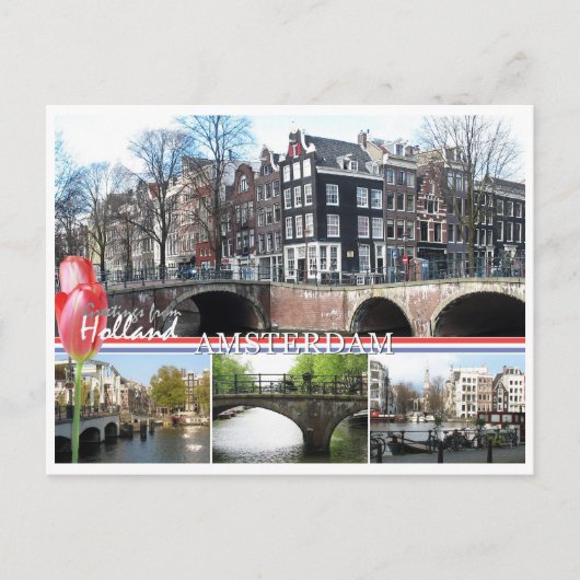 Grüße aus Holland - Amsterdam Postcard Postkarte (Vorderseite)