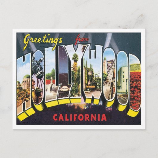 Grüße aus Hollywood California Postkarte (Vorderseite)