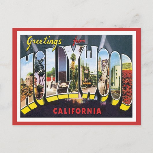 Grüße aus Hollywood California Postkarte (Vorderseite)