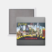 Grüße aus Hollywood California, Vintag Magnet (Vorderseite/Rückseite)