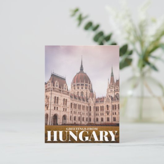 Grüße aus hungrig postkarte (Stehend Vorderseite)