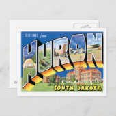 Grüße aus Huron South Dakota US City Postkarte (Vorne/Hinten)