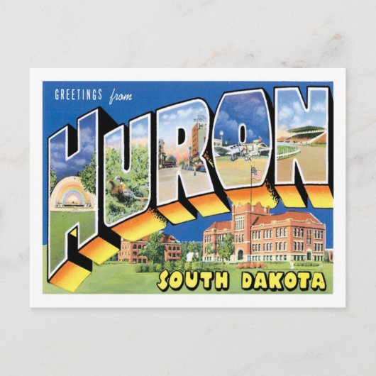 Grüße aus Huron South Dakota US City Postkarte (Vorderseite)