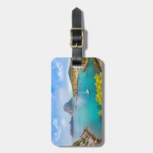 Grüße aus Ibiza Gepäckanhänger (Vorderseite vertikal)