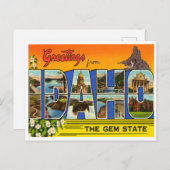 Grüße aus Idaho, Der Staat von Gem Postkarte (Vorne/Hinten)