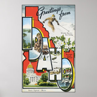 Grüße aus Idaho, Vintag Poster