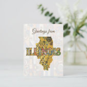 Grüße aus Illinois Postkarte (Stehend Vorderseite)