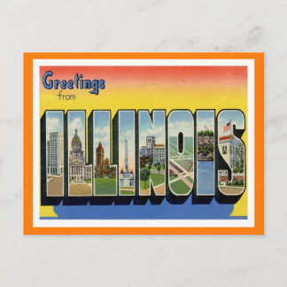 Grüße aus Illinois US-Bundesstaaten Postkarte