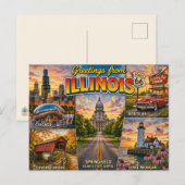Grüße aus Illnois Postkarte (Vorne/Hinten)