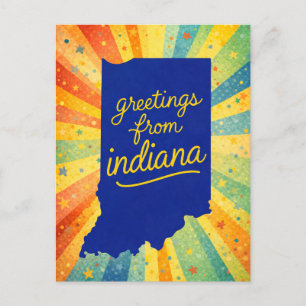 Grüße aus Indiana Colorful Postkarte