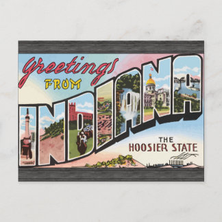 Grüße aus Indiana Der Hoosier Staat, Vintag Postkarte