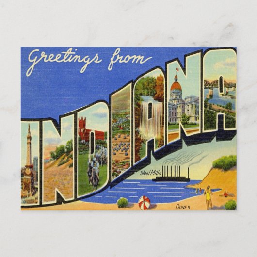 Grüße aus Indiana Postkarte (Vorderseite)