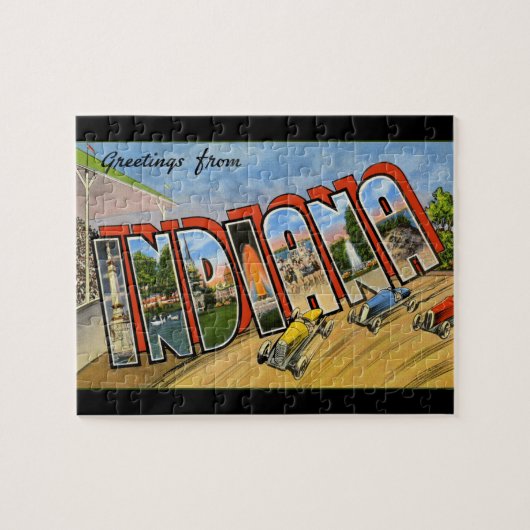 Grüße aus Indiana Retro Puzzle (Horizontal)