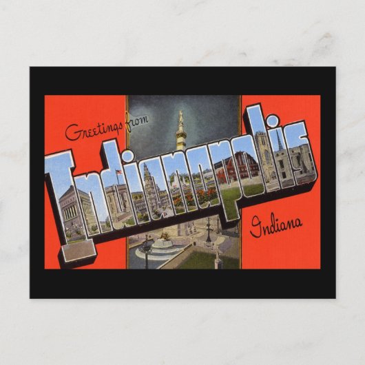 Grüße aus Indianapolis Indiana Postkarte (Vorderseite)