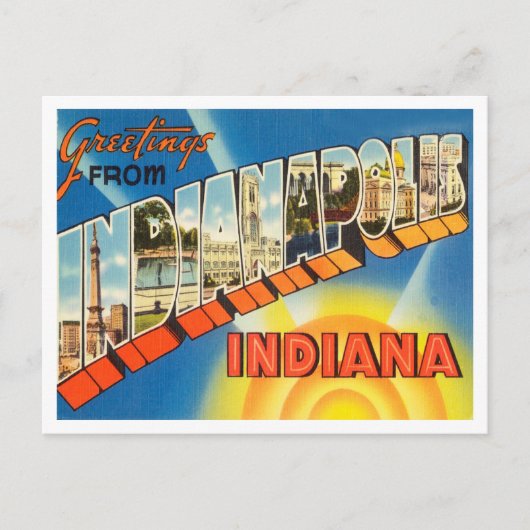 Grüße aus Indianapolis, Indiana Travel Postkarte (Vorderseite)