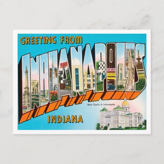 Grüße aus Indianapolis, Indiana Travel Postkarte (Vorderseite)