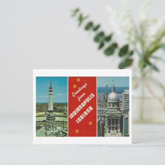 Grüße aus Indianapolis, Indiana Vintag Postkarte (Stehend Vorderseite)