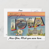 Grüße aus Iowa Postkarte (Vorne/Hinten)