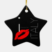 Grüße aus Italien Red Lipstick Liebe Kiss Keramikornament (Hinten)