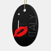 Grüße aus Italien Red Lipstick Liebe Kiss Keramikornament (Links)