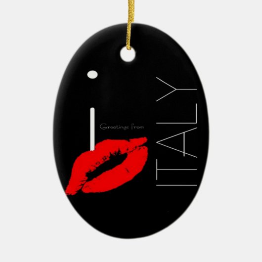 Grüße aus Italien Red Lipstick Liebe Kiss Keramikornament (Vorne)