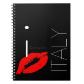 Grüße aus Italien Red Lipstick Liebe Kiss Notizblock (Vorderseite)