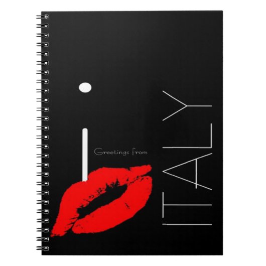 Grüße aus Italien Red Lipstick Liebe Kiss Notizblock (Vorderseite)