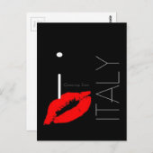 Grüße aus Italien Red Lipstick Liebe Kiss Postkarte (Vorne/Hinten)