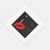 Grüße aus Italien Roter Lipstick Kiss Serviette (Ecke)